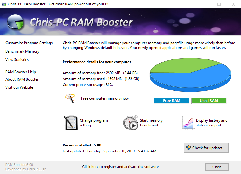 Chris-PC RAM Booster 7.07.19 instal the new version for apple
